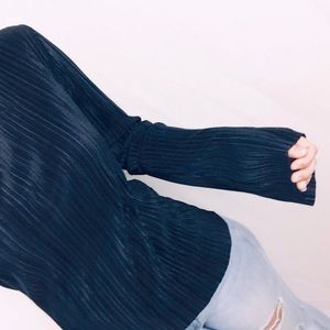 boohoo | Black Bell Sleeve Whimsigoth Top